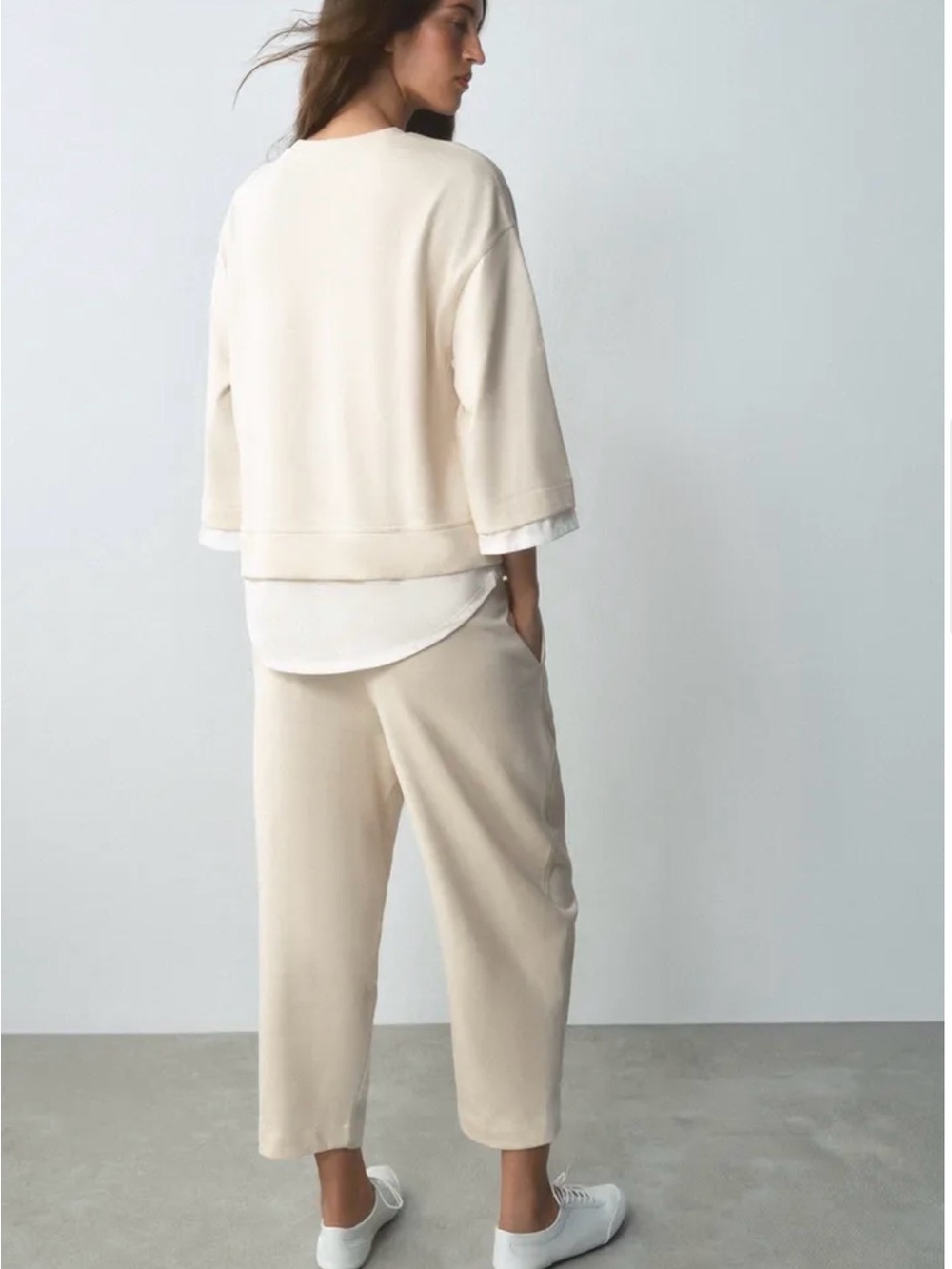 Zara Long Sleeve Contrast Sweatshirt